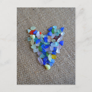 Seaglass Heart1 Vykort