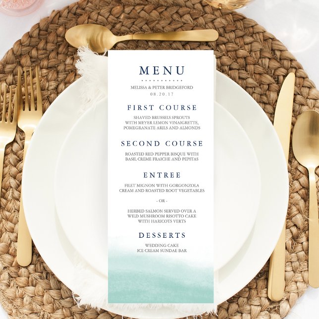 Seaglass Tides Bröllop Menu Meny (Skapare uppladdad)