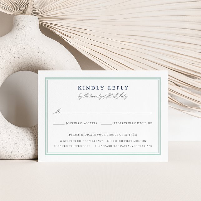 Seaglass Tides Bröllop OSA Card med val av måltid (Skapare uppladdad)