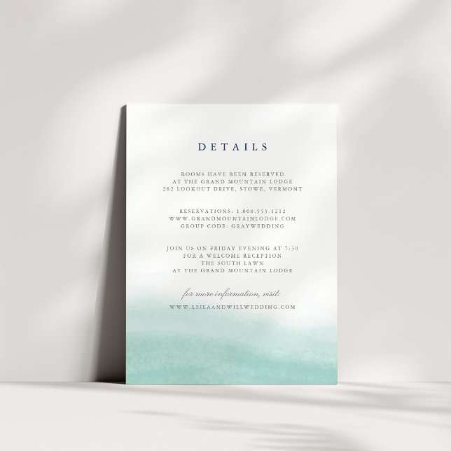 Seaglass Tides Guest Information Card Tilläggskort (Skapare uppladdad)