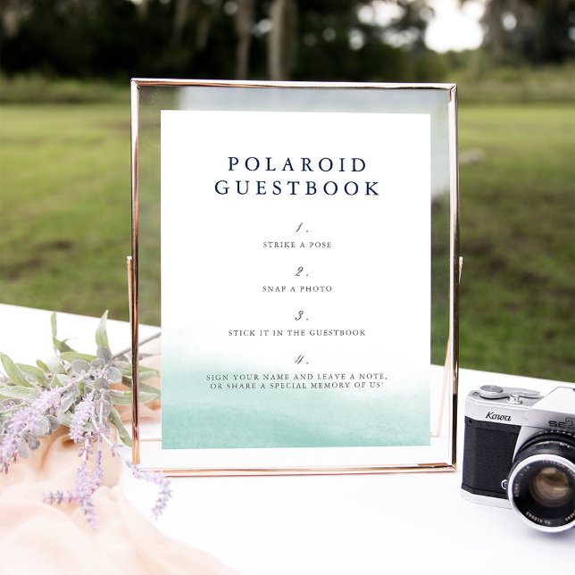Seaglass Tides Photo Guestbook-tecken Poster (Skapare uppladdad)