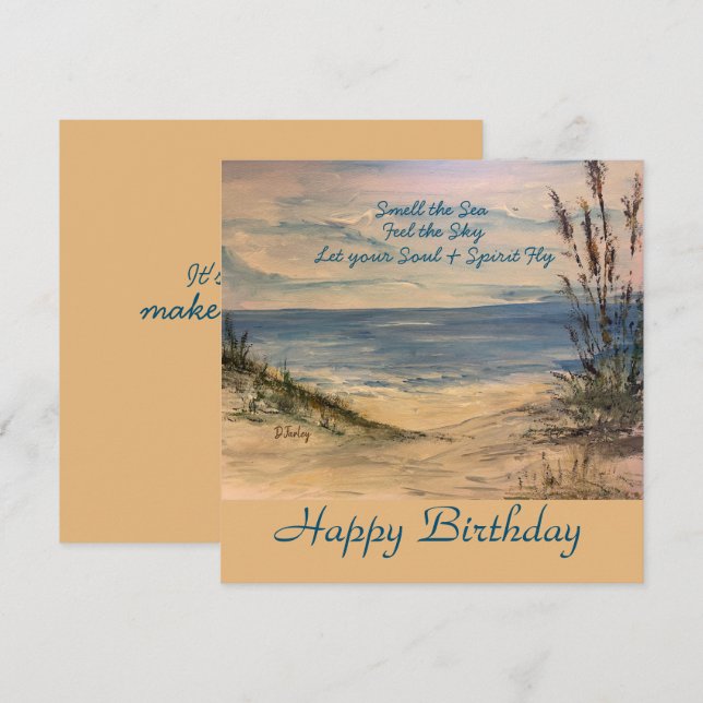 Seagrass Flat  Card Tack Kort (Fram/baksida)