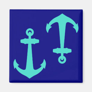 Seagreen Anchor vid vitkust Mönster Decor Magnet