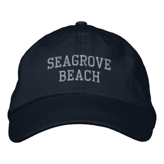 Seagrove Beach Florida Embroired Baseball Hat Broderad Keps (Framsida)