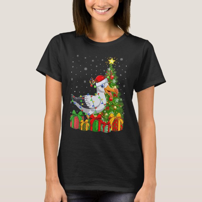 Seagull Bird   Xmas Holiday Santa Seagull Christma T Shirt (Framsida)