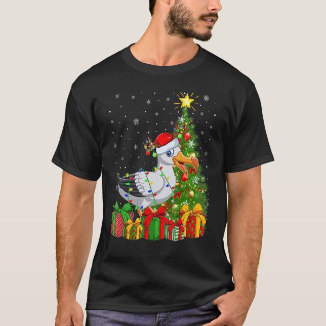 Seagull Bird   Xmas Holiday Santa Seagull Christma T Shirt (Framsida)