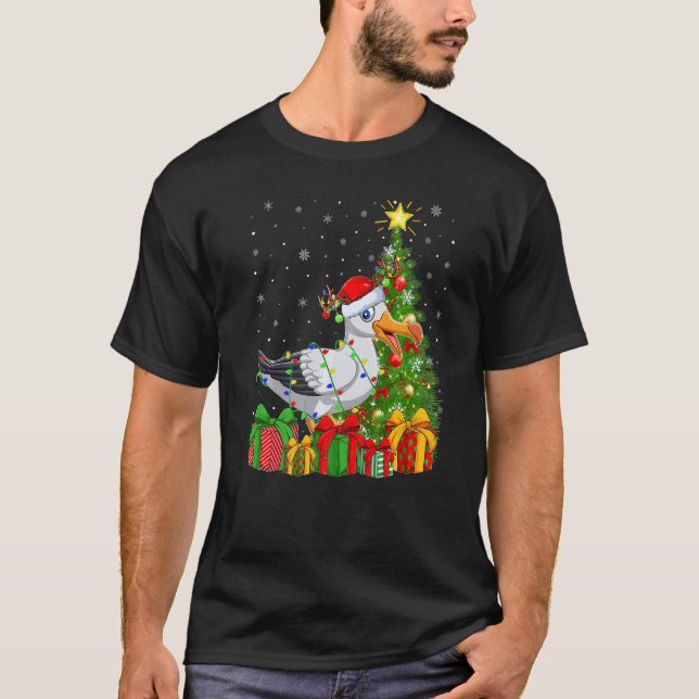 Seagull Bird  Xmas Holiday Santa Seagull Christmas T Shirt (Framsida)