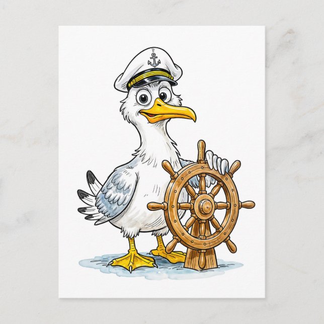 Seagull Comic Ship Captain Vykort (Framsida)