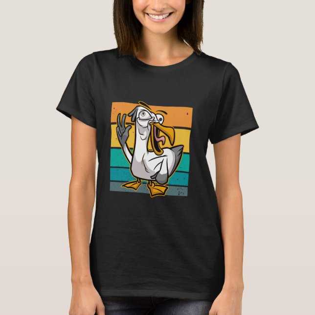 Seagull humorous bird lover funny artwork beach ca t shirt (Framsida)