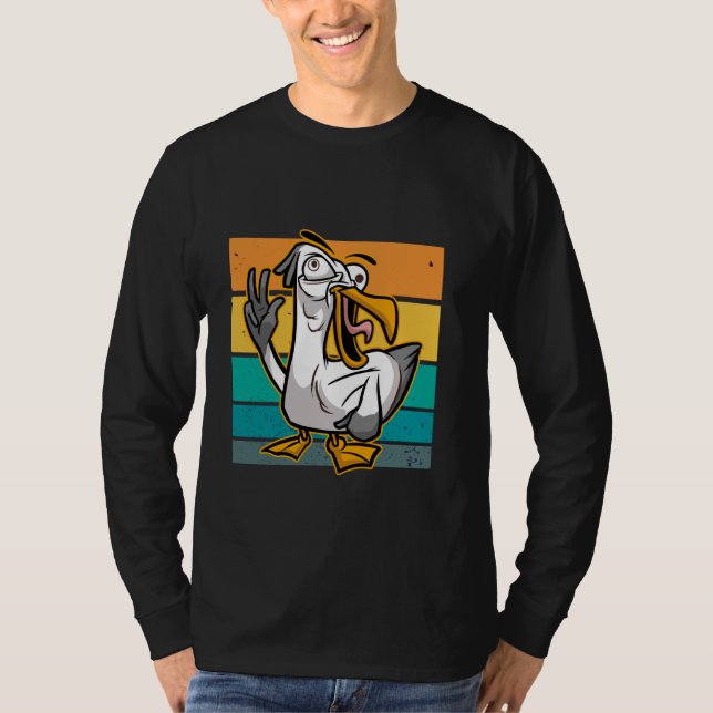 Seagull humorous bird lover funny artwork beach ca t shirt (Framsida)