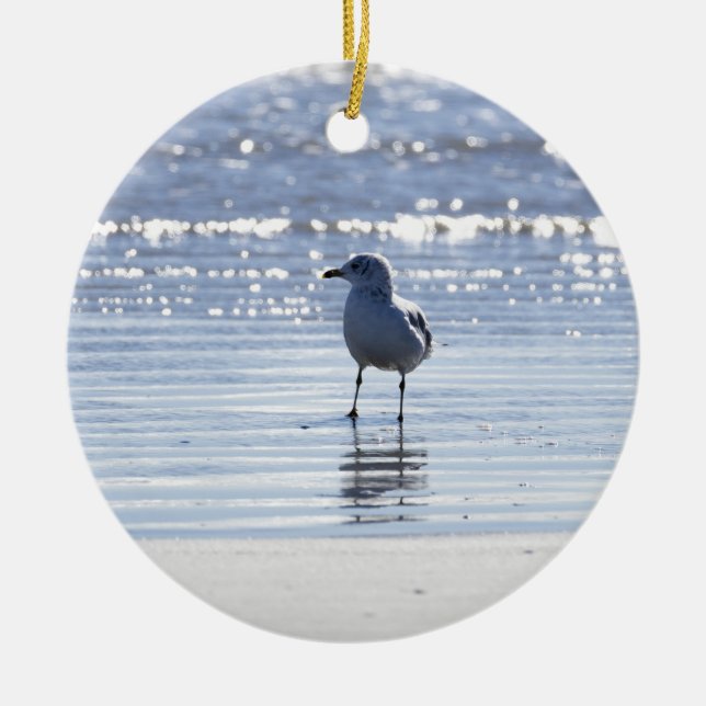Seagull in Ocean Photo Ornament  (Framsidan)