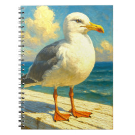 Seagull Notebook | Coastal Beach Bird Art Journal Anteckningsbok