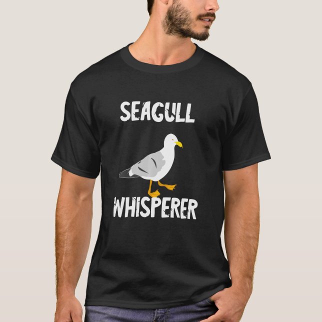 Seagull Whisperer Gull Beach Birds Harbour Albatro T Shirt (Framsida)