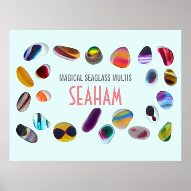 Seaham Sea Glass Multis Poster (Framsidan)