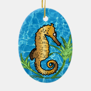 Seahäst Julgransprydnad Keramik