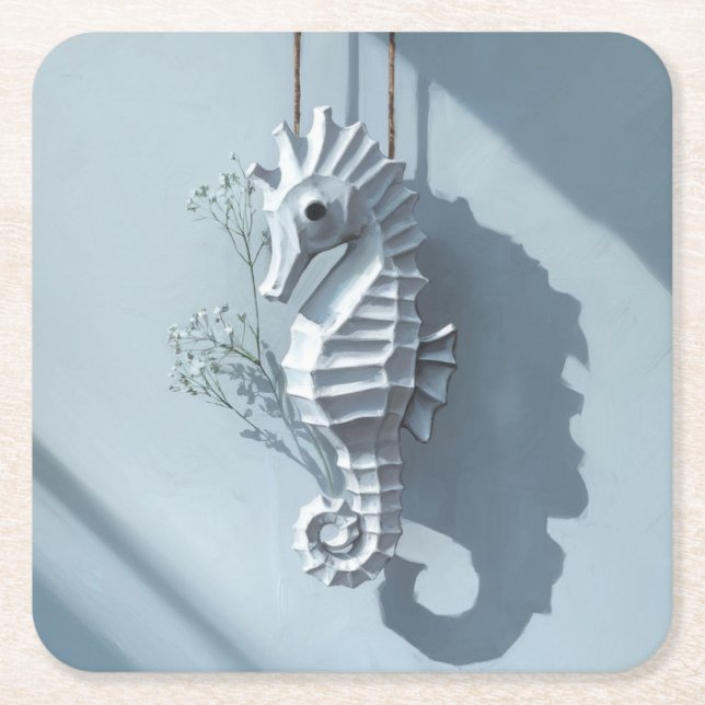 Seahäst Underlägg Papper Kvadrat (Framsidan)