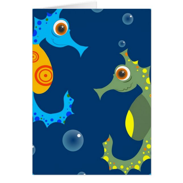 Seahästar Hälsningskort (Framsidan)