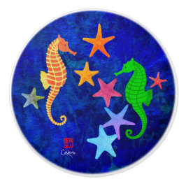 Seahästar & Starfish L. - Keramisk knopp