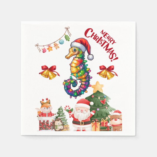 Seahästjul Hat Julafton Pappersservett (Framsidan)