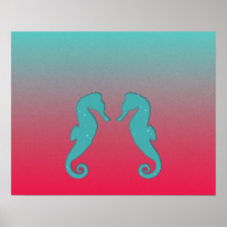 Seahästturkos silhouettes Simple Nautical Poster