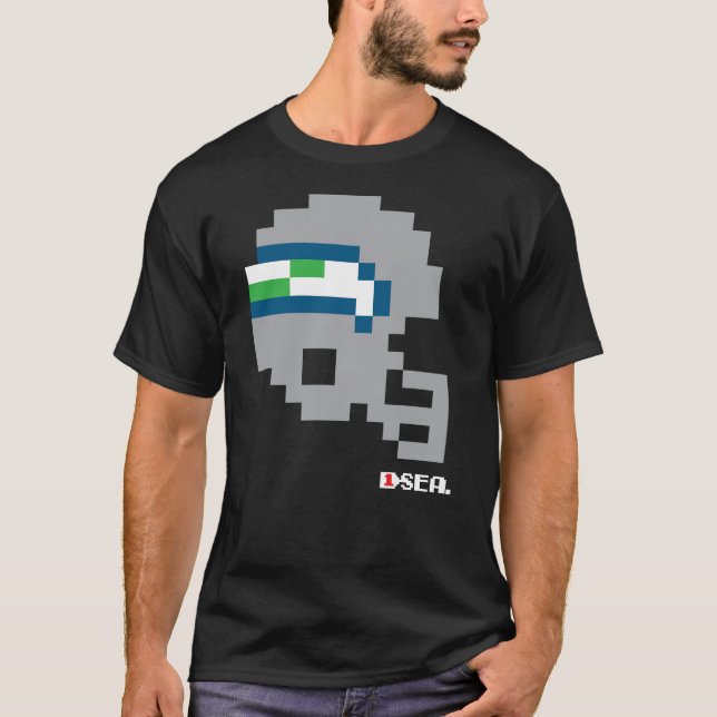 Seahawks 90s Tecmo Bowl Helmet T-Shirt (Framsida)