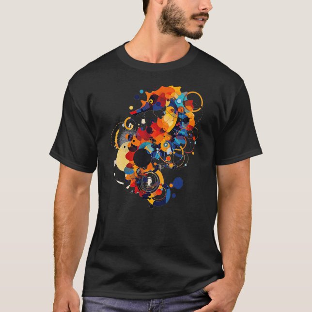 Seahorse Abstract Animal Geometric Art Seahorse T Shirt (Framsida)
