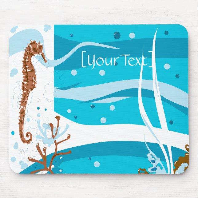 Seahorse Aquatic Aqua Mousepad Musmatta (Framsidan)