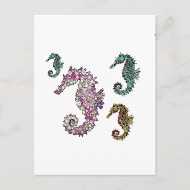 Seahorse Art by LeahG Vykort (Framsida)