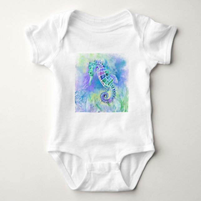 Seahorse Baby Bodykostydräkt T Shirt (Framsida)