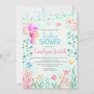 Seahorse Baby Shower-inbjudan Inbjudningar