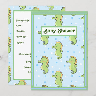 Seahorse Baby Shower Inbjudningar
