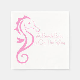 Seahorse Baby Shower Napkin (flicka) Pappersservett