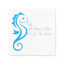 Seahorse Baby Shower Napkin (pojke)
