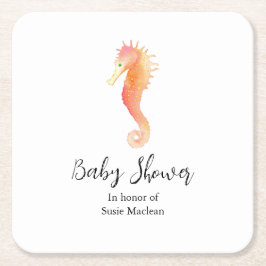 Seahorse Baby Shower Napkin Underlägg Papper Kvadrat