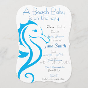 Seahorse Beach Baby Inbjudan (pojke)