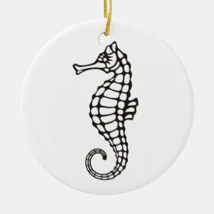 Seahorse Black Julgransprydnad Keramik