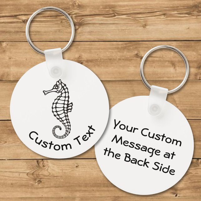 Seahorse Black Keychain Nyckelring (Skapare uppladdad)
