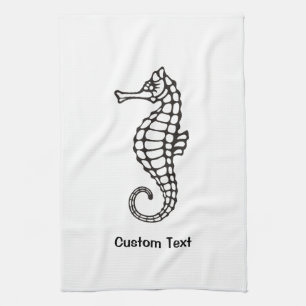 Seahorse Black Kökshandduk