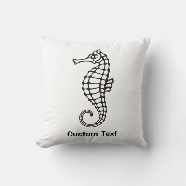 Seahorse Black Kudde (Framsida)