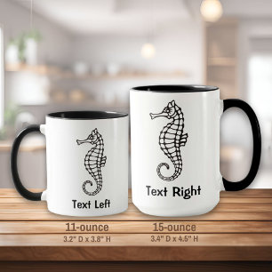 Seahorse Black Mugg