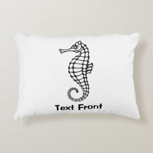 Seahorse Black Prydnadskudde