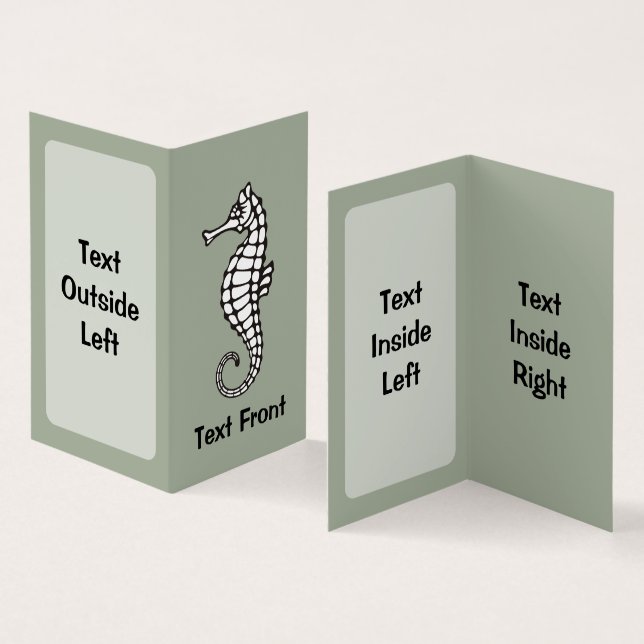 Seahorse Black Visitkort (In- och utsida)