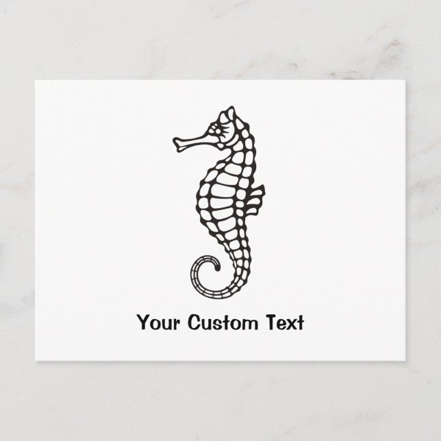 Seahorse Black Vykort (Framsida)