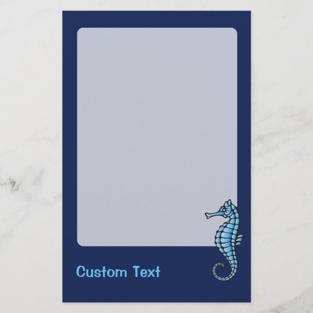 Seahorse Blue Brevpapper (Framsida)