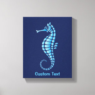 Seahorse Blue Canvastryck