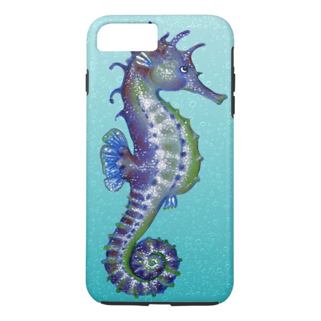 Seahorse Blue Case-Mate iPhone Skal (Baksida)