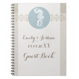 Seahorse Blue Classic Nautical Elegant Anteckningsbok