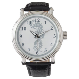 Seahorse Blue Classic Nautical Elegant Armbandsur