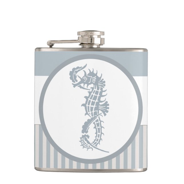 Seahorse Blue Classic Nautical Elegant Fickplunta (Framsidan)
