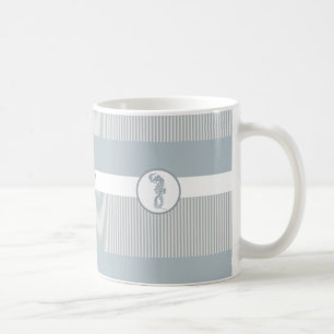 Seahorse Blue Classic Nautical Elegant Kaffemugg